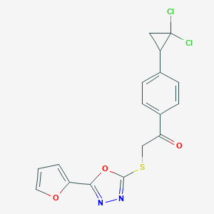1-[4-(2,2-Dichlorocyclopropyl)phenyl]-2-{[5-(furan-2-yl)-1,3,4-oxadiazol-2-yl]sulfanyl}ethanone