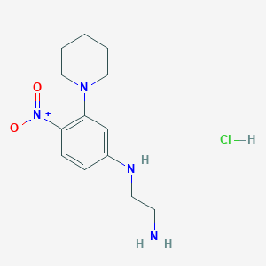 molecular formula C13H21ClN4O2 B5119955 N'-(4-nitro-3-piperidin-1-ylphenyl)ethane-1,2-diamine;hydrochloride 