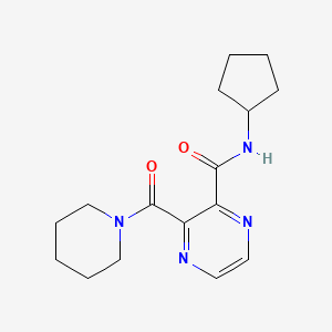 molecular formula C16H22N4O2 B5120060 N-cyclopentyl-3-(piperidine-1-carbonyl)pyrazine-2-carboxamide 