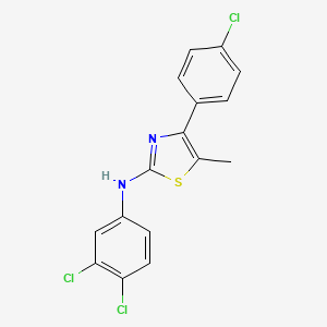 molecular formula C16H11Cl3N2S B5120112 N-[4-(4-CHLOROPHENYL)-5-METHYL-1,3-THIAZOL-2-YL]-N-(3,4-DICHLOROPHENYL)AMINE 