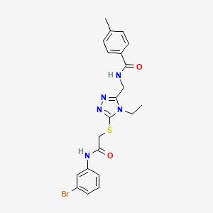 molecular formula C21H22BrN5O2S B5120122 N-[[5-[2-(3-bromoanilino)-2-oxoethyl]sulfanyl-4-ethyl-1,2,4-triazol-3-yl]methyl]-4-methylbenzamide 