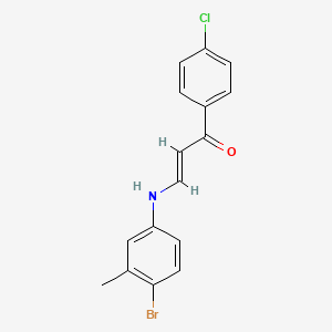 molecular formula C16H13BrClNO B5120217 (2E)-3-[(4-bromo-3-methylphenyl)amino]-1-(4-chlorophenyl)prop-2-en-1-one 