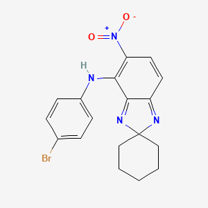molecular formula C18H17BrN4O2 B5120225 N-(4-bromophenyl)-5-nitrospiro[benzimidazole-2,1'-cyclohexan]-4-amine 