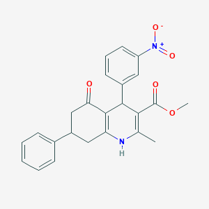 molecular formula C24H22N2O5 B5120472 Methyl 2-methyl-4-(3-nitrophenyl)-5-oxo-7-phenyl-1,4,5,6,7,8-hexahydroquinoline-3-carboxylate 