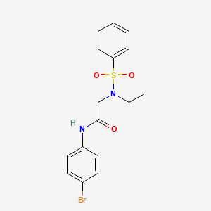 molecular formula C16H17BrN2O3S B5120920 N-(4-bromophenyl)-2-(N-ethylbenzenesulfonamido)acetamide 