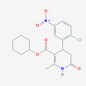 molecular formula C19H21ClN2O5 B5120926 Cyclohexyl 4-(2-chloro-5-nitrophenyl)-2-methyl-6-oxo-1,4,5,6-tetrahydropyridine-3-carboxylate 