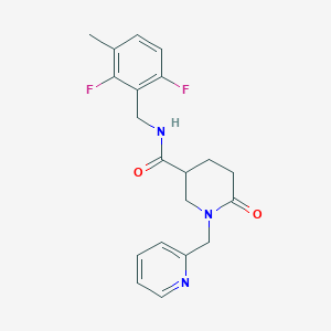 molecular formula C20H21F2N3O2 B5120975 N-[(2,6-difluoro-3-methylphenyl)methyl]-6-oxo-1-(pyridin-2-ylmethyl)piperidine-3-carboxamide 