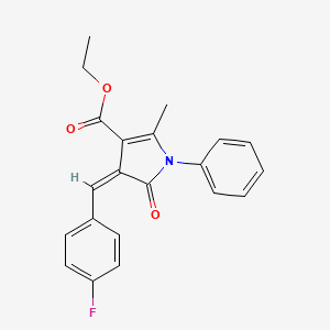molecular formula C21H18FNO3 B5121027 ethyl (4Z)-4-(4-fluorobenzylidene)-2-methyl-5-oxo-1-phenyl-4,5-dihydro-1H-pyrrole-3-carboxylate 