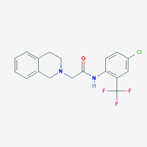 molecular formula C18H16ClF3N2O B5121244 N-[4-chloro-2-(trifluoromethyl)phenyl]-2-(3,4-dihydroisoquinolin-2(1H)-yl)acetamide 
