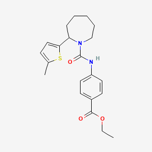 molecular formula C21H26N2O3S B5121271 Ethyl 4-{[2-(5-methylthiophen-2-YL)azepane-1-carbonyl]amino}benzoate 