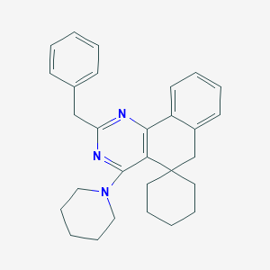molecular formula C29H33N3 B512168 2-Benzyl-4-(1-piperidinyl)-5,6-dihydrospiro(benzo[h]quinazoline-5,1'-cyclohexane) CAS No. 301353-40-2