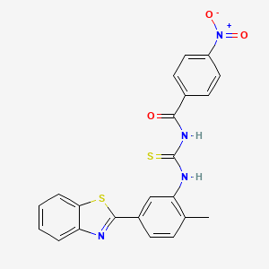 molecular formula C22H16N4O3S2 B5121771 N-[[5-(1,3-benzothiazol-2-yl)-2-methylphenyl]carbamothioyl]-4-nitrobenzamide 
