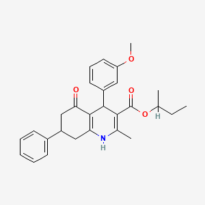molecular formula C28H31NO4 B5121780 Butan-2-yl 4-(3-methoxyphenyl)-2-methyl-5-oxo-7-phenyl-1,4,5,6,7,8-hexahydroquinoline-3-carboxylate 