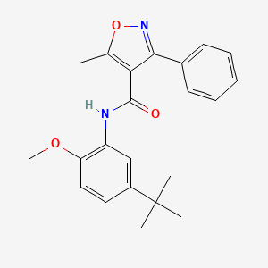 molecular formula C22H24N2O3 B5121886 N-(5-tert-butyl-2-methoxyphenyl)-5-methyl-3-phenyl-1,2-oxazole-4-carboxamide 
