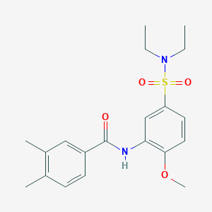molecular formula C20H26N2O4S B5122071 N-[5-(diethylsulfamoyl)-2-methoxyphenyl]-3,4-dimethylbenzamide 