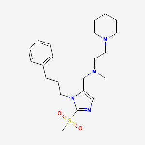 molecular formula C22H34N4O2S B5122081 N-methyl-N-[[2-methylsulfonyl-3-(3-phenylpropyl)imidazol-4-yl]methyl]-2-piperidin-1-ylethanamine 