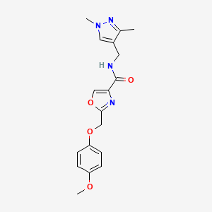 molecular formula C18H20N4O4 B5122138 N-[(1,3-dimethylpyrazol-4-yl)methyl]-2-[(4-methoxyphenoxy)methyl]-1,3-oxazole-4-carboxamide 