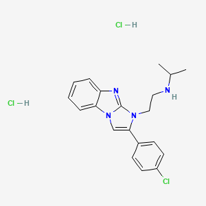 molecular formula C20H23Cl3N4 B5122164 N-[2-[2-(4-chlorophenyl)imidazo[1,2-a]benzimidazol-3-yl]ethyl]propan-2-amine;dihydrochloride 