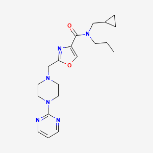 molecular formula C20H28N6O2 B5122256 N-(cyclopropylmethyl)-N-propyl-2-[(4-pyrimidin-2-ylpiperazin-1-yl)methyl]-1,3-oxazole-4-carboxamide 
