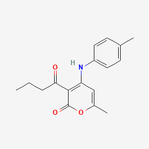 3-butyryl-6-methyl-4-[(4-methylphenyl)amino]-2H-pyran-2-one