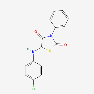 molecular formula C15H11ClN2O2S B5122371 5-[(4-chlorophenyl)amino]-3-phenyl-1,3-thiazolidine-2,4-dione CAS No. 5492-38-6