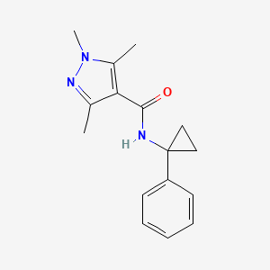 1,3,5-trimethyl-N-(1-phenylcyclopropyl)-1H-pyrazole-4-carboxamide