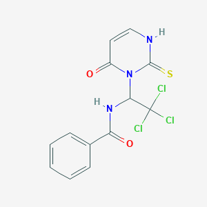 molecular formula C13H10Cl3N3O2S B512247 N-[2,2,2-trichloro-1-(6-oxo-2-sulfanyl-1(6H)-pyrimidinyl)ethyl]benzamide CAS No. 147298-59-7