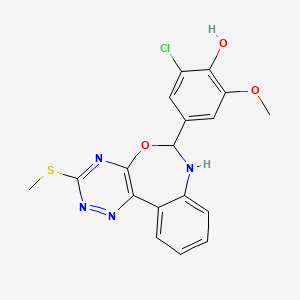 molecular formula C18H15ClN4O3S B5122549 2-Chloro-6-methoxy-4-[3-(methylsulfanyl)-6,7-dihydro[1,2,4]triazino[5,6-d][3,1]benzoxazepin-6-yl]phenol 