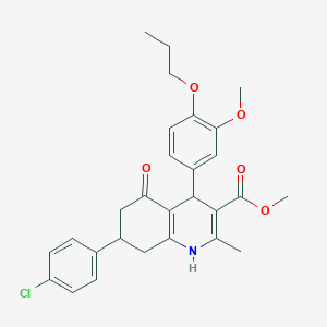 molecular formula C28H30ClNO5 B5123634 Methyl 7-(4-chlorophenyl)-4-(3-methoxy-4-propoxyphenyl)-2-methyl-5-oxo-1,4,5,6,7,8-hexahydroquinoline-3-carboxylate 