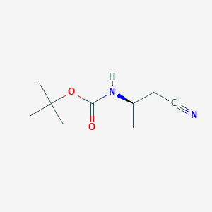 molecular formula C9H16N2O2 B051238 (R)-Tert-butyl (1-cyanopropan-2-YL)carbamate CAS No. 170367-68-7