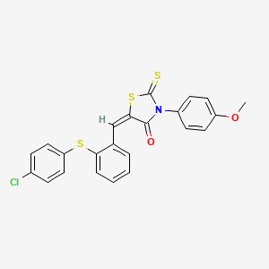 molecular formula C23H16ClNO2S3 B5124126 (5E)-5-({2-[(4-CHLOROPHENYL)SULFANYL]PHENYL}METHYLIDENE)-3-(4-METHOXYPHENYL)-2-SULFANYLIDENE-1,3-THIAZOLIDIN-4-ONE 