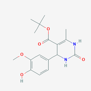 molecular formula C17H22N2O5 B512414 Tert-butyl 2-hydroxy-6-(4-hydroxy-3-methoxyphenyl)-4-methyl-1,6-dihydropyrimidine-5-carboxylate CAS No. 337501-49-2