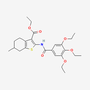 molecular formula C25H33NO6S B5124208 Ethyl 6-methyl-2-{[(3,4,5-triethoxyphenyl)carbonyl]amino}-4,5,6,7-tetrahydro-1-benzothiophene-3-carboxylate 