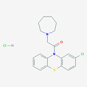 molecular formula C20H22Cl2N2OS B5124223 2-(azepan-1-yl)-1-(2-chlorophenothiazin-10-yl)ethanone;hydrochloride 