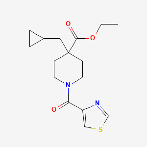 molecular formula C16H22N2O3S B5124487 Ethyl 4-(cyclopropylmethyl)-1-(1,3-thiazole-4-carbonyl)piperidine-4-carboxylate 