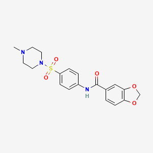 molecular formula C19H21N3O5S B5124495 N-{4-[(4-METHYLPIPERAZIN-1-YL)SULFONYL]PHENYL}-2H-13-BENZODIOXOLE-5-CARBOXAMIDE 