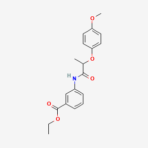 molecular formula C19H21NO5 B5124726 Ethyl 3-[2-(4-methoxyphenoxy)propanoylamino]benzoate 