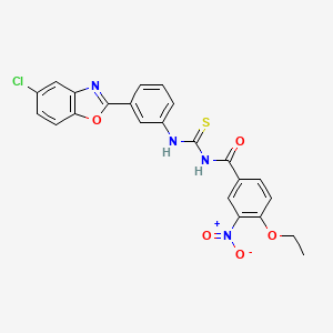 molecular formula C23H17ClN4O5S B5124907 N-{[3-(5-chloro-1,3-benzoxazol-2-yl)phenyl]carbamothioyl}-4-ethoxy-3-nitrobenzamide 