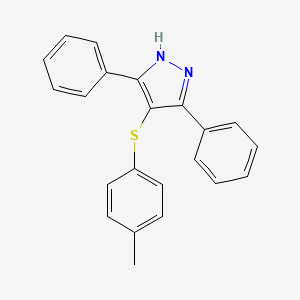 molecular formula C22H18N2S B5124998 4-(4-methylphenyl)sulfanyl-3,5-diphenyl-1H-pyrazole 