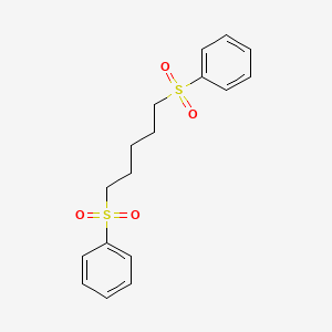 molecular formula C17H20O4S2 B5125009 5-(Benzenesulfonyl)pentylsulfonylbenzene 