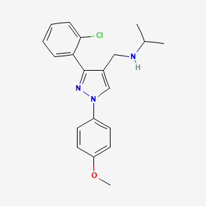 molecular formula C20H22ClN3O B5125095 N-{[3-(2-chlorophenyl)-1-(4-methoxyphenyl)-1H-pyrazol-4-yl]methyl}-2-propanamine 
