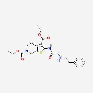 molecular formula C23H29N3O5S B5125158 diethyl 2-[[2-(2-phenylethylamino)acetyl]amino]-5,7-dihydro-4H-thieno[2,3-c]pyridine-3,6-dicarboxylate 