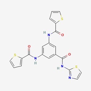 molecular formula C20H14N4O3S3 B5125251 N-[3-(1,3-thiazol-2-ylcarbamoyl)-5-(thiophene-2-carbonylamino)phenyl]thiophene-2-carboxamide 