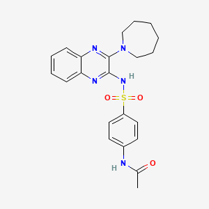 molecular formula C22H25N5O3S B5125442 N-[4-[[3-(azepan-1-yl)quinoxalin-2-yl]sulfamoyl]phenyl]acetamide 
