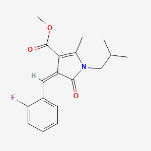 molecular formula C18H20FNO3 B5125645 methyl (4Z)-4-(2-fluorobenzylidene)-2-methyl-1-(2-methylpropyl)-5-oxo-4,5-dihydro-1H-pyrrole-3-carboxylate 