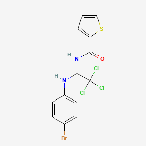 molecular formula C13H10BrCl3N2OS B5125676 THIOPHENE-2-CARBOXYLIC ACID (1-(4-BR-PHENYLAMINO)-2,2,2-TRICHLORO-ETHYL)-AMIDE 