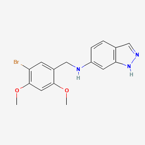 molecular formula C16H16BrN3O2 B5125698 N-[(5-bromo-2,4-dimethoxyphenyl)methyl]-1H-indazol-6-amine 