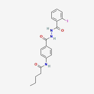 molecular formula C19H20IN3O3 B5125731 N-(4-{[2-(2-iodobenzoyl)hydrazino]carbonyl}phenyl)pentanamide 