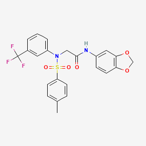 molecular formula C23H19F3N2O5S B5125866 N-(1,3-benzodioxol-5-yl)-2-[N-(4-methylphenyl)sulfonyl-3-(trifluoromethyl)anilino]acetamide 