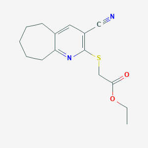 molecular formula C15H18N2O2S B5125907 ethyl [(3-cyano-6,7,8,9-tetrahydro-5H-cyclohepta[b]pyridin-2-yl)thio]acetate 